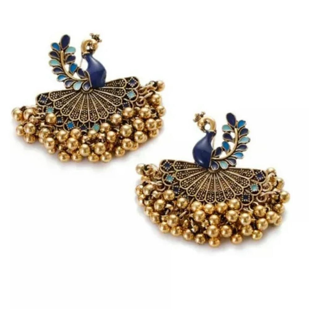 Blue Peacock Earrings A1146